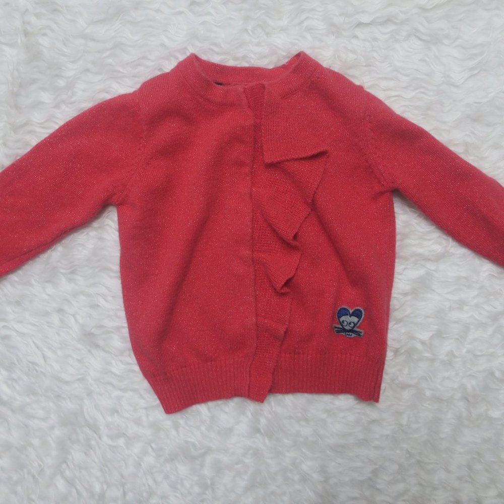 Little Marc Jacobs Coral w/sparkle for Holiday Cardigan Girls Size 2